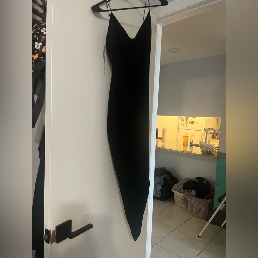 Sparkly Black Asymmetrical Formal Dress